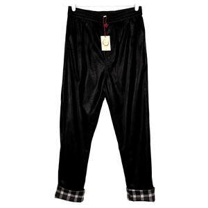 Raga Women's Harlee Pant Medium Black Faux Leather‎ Casual Pull On Elastic Waist